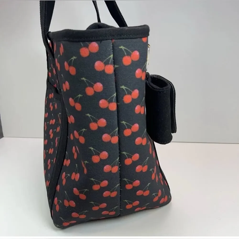 NEW BETSEY JOHNSON TSA-compliant pet carrier 16 LBS RED BLACK CHERRY PRINT BAG